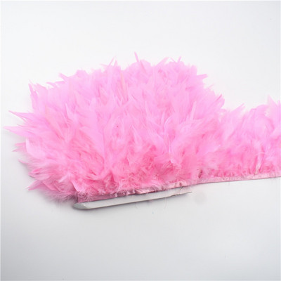 Panglică cu franjuri cu pene de curcan pufoase de 10 metri, pene de marabu pe bandă, franjuri, garnituri de cusut, bricolaj, haine, decorare pentru rochii