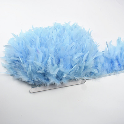 Panglică cu franjuri cu pene de curcan pufoase de 10 metri, pene de marabu pe bandă, franjuri, garnituri de cusut, bricolaj, haine, decorare pentru rochii