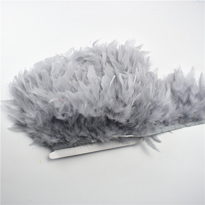 Panglică cu franjuri cu pene de curcan pufoase de 10 metri, pene de marabu pe bandă, franjuri, garnituri de cusut, bricolaj, haine, decorare pentru rochii