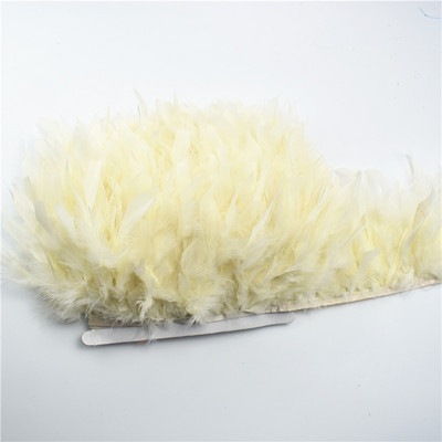 Panglică cu franjuri cu pene de curcan pufoase de 10 metri, pene de marabu pe bandă, franjuri, garnituri de cusut, bricolaj, haine, decorare pentru rochii