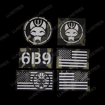 Seal Team Reflective Infrared Call Sign Letter Patch Декоративни значки MARPAT Tactical Military Patches AOR2 Woodland Camouflage