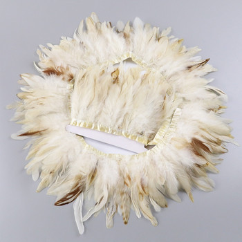 Juju Hat 1 метър Пилешки пера от петел Подстригване на ресни 10-15CM Декорация от пера Лента Занаяти Направи си сам Аксесоари за гоблени