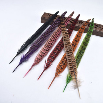 10 бр./лот естествени пера от опашка на фазан за занаяти 10-12 инча цветни пера за изработка на бижута Направи си сам парти декорации перо