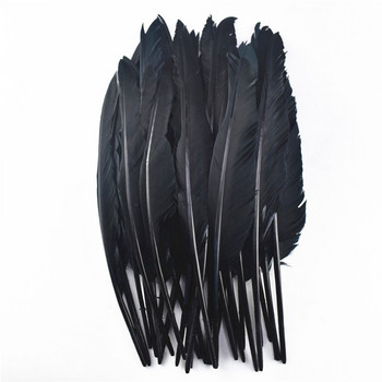 20 τμχ/Παρτίδα Βαμμένα Μαύρα Φτερά Φτερά κόκορα χήνας για κοσμήματα Κατασκευή φτερά στρουθοκαμήλου φασιανού για χειροτεχνίες Carnaval Assesoires