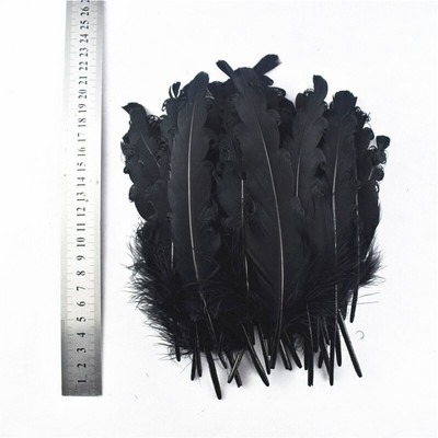 20 buc/lot pene negre vopsite cocoș pene de gâscă pentru fabricarea de bijuterii pene de struț de fazan pentru artizanat Carnaval Assesoires