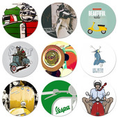 Vespa tõukeratta ikoonid nööpnõelad märgi kaunistus prossid Metallist märgid riiete jaoks seljakoti kaunistus 58 mm