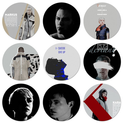 58mm GAME Detroit Become Human Icons Καρφίτσες Διακόσμηση σημάτων Καρφίτσες Μεταλλικές κονκάρδες για ρούχα Διακόσμηση σακιδίου πλάτης