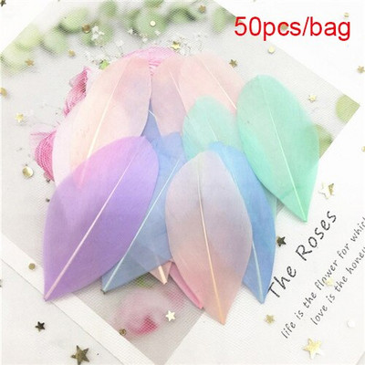 Pene naturale de gâscă 40-80mm Pene multicolore Pene DIY Bijuterii Artizanat Confecţionarea de nuntă Accesorii pentru decorare petreceri 50 buc