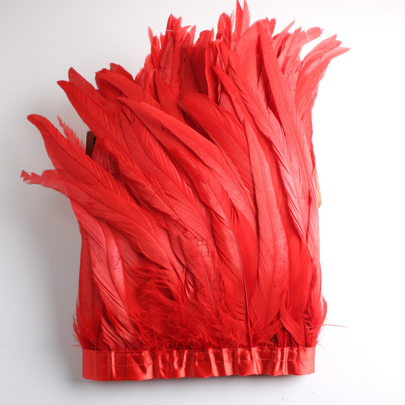 Hulgimüük 10 jardi 10-12 tolli laiusega kuke saba sulgede trimm Coque sulgede trimmimine käsitööks kleit seelik kostüüm ploomid