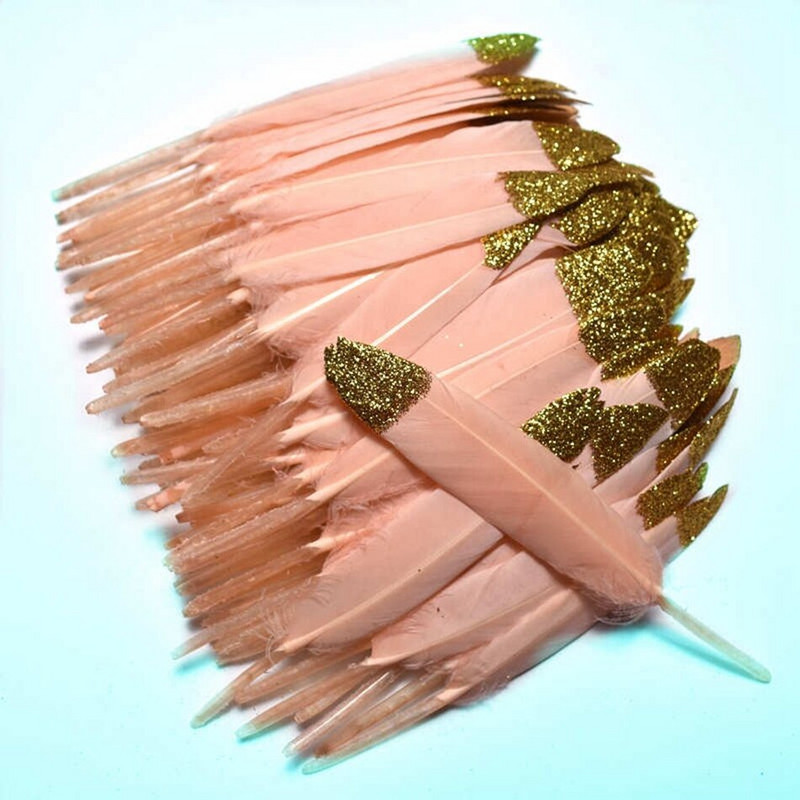 20 tk kullavärvi pardisulgi käsitööks Naturaalsed peosuled ehete valmistamiseks isetegemise jaoks kodus pulmade kaunistamiseks 10-15 cm