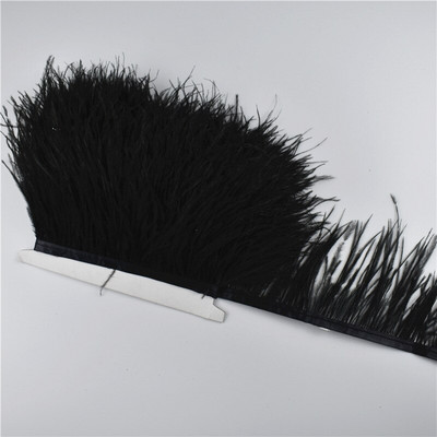 1 metru 8-10 CM garnituri din pene de struț natural negru alb pene de struț pentru artizanat franjuri panglică pentru fustă Decor de nuntă