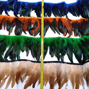 1μέτρο φυσικό φτερό ουράς κόκορα κοτόπουλου διακοσμητικά κρόσσια plumas κορδέλες DIY Ράψιμο ρούχων Χειροτεχνία διακόσμησης γάμου 13-18 cm