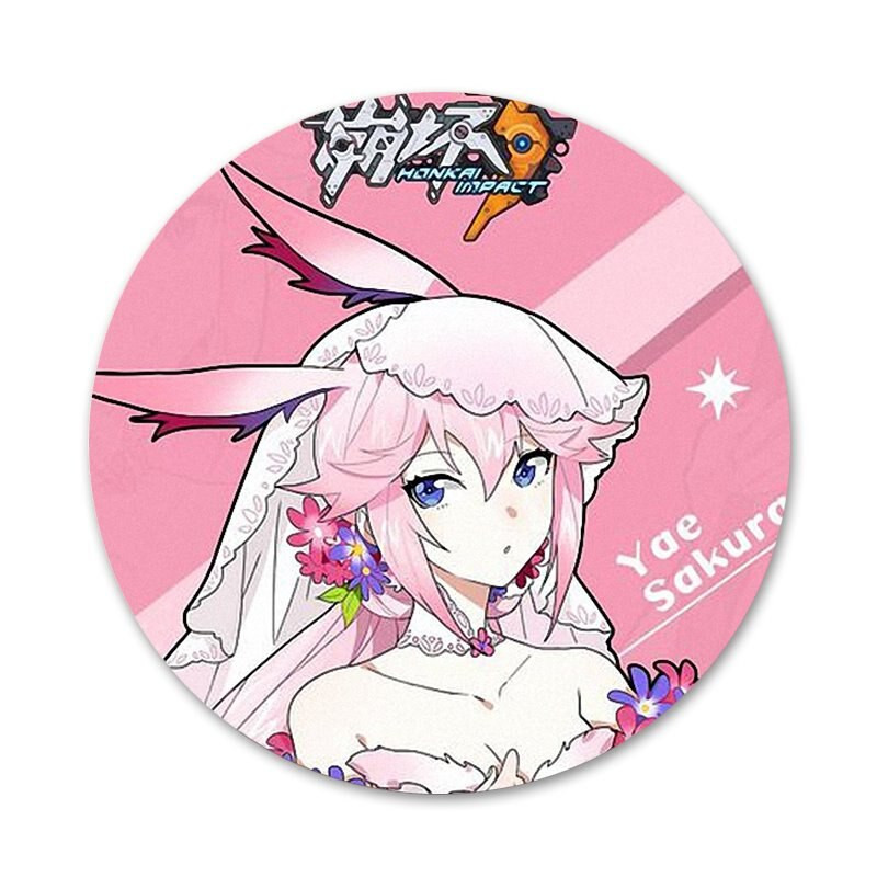 58mm Honkai Impact 3 Ikony Špendlíky Odznak Dekorácia Brošne Kovové Odznaky Na Dekoráciu Batohu