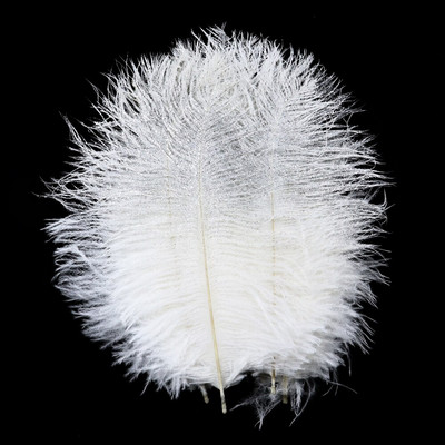 10 бр. Блестящ прах Златисто Сребърно Щраусово перо 15-20 см Бели пера Декорация за сватбено тържество Направи си сам Аксесоари Занаяти Шлейф