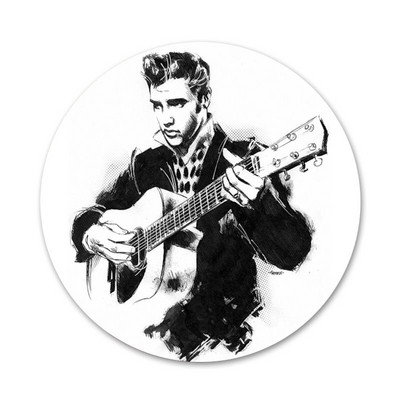 Kráľ Rock Roll Elvis Presley Ikony Špendlíky Odznak Dekorácia Brošne Kovové Odznaky Na Oblečenie Batoh Dekorácia 58mm