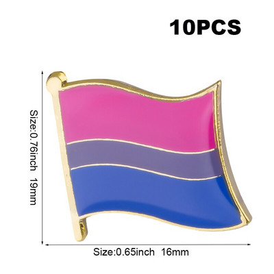 10 bucăți o mulțime de mândrie bisexuală LGBT Pride Badge broșă pentru rever