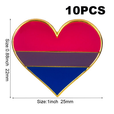 10 bucăți o mulțime de mândrie bisexuală LGBT Pride Badge broșă pentru rever