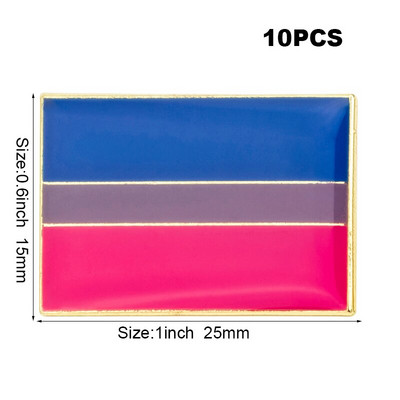 10 bucăți o mulțime de mândrie bisexuală LGBT Pride Badge broșă pentru rever