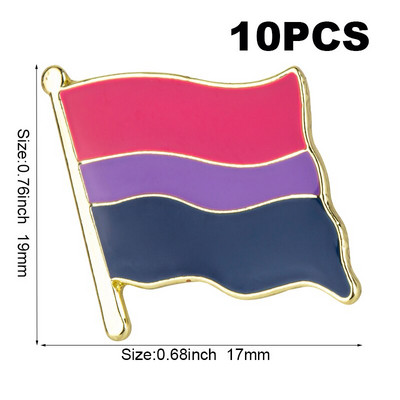 10 bucăți o mulțime de mândrie bisexuală LGBT Pride Badge broșă pentru rever