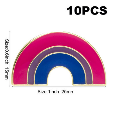 10 bucăți o mulțime de mândrie bisexuală LGBT Pride Badge broșă pentru rever