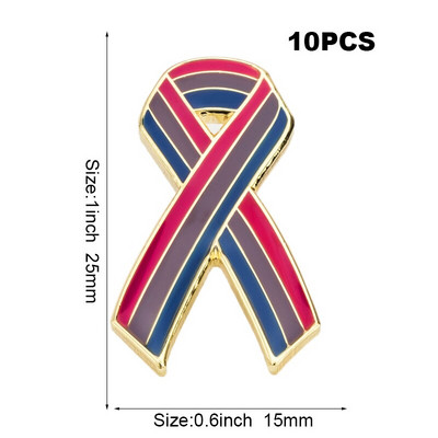 10 bucăți o mulțime de mândrie bisexuală LGBT Pride Badge broșă pentru rever