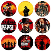 58mm WEBBEDEPP Horúce Red Dead Redemption 2 Ikony Pins Odznak Dekorácia Brošne Kovové odznaky na dekoráciu batohu