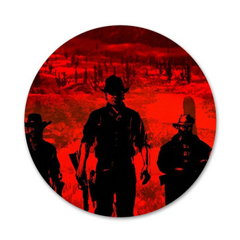 58 мм WEBBEDEPP Hot Red Dead Redemption 2 икони Щифтове Декорация на значки Брошки Метални значки за украса на раница