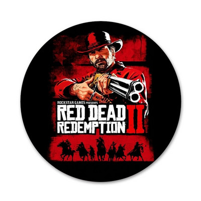 58mm WEBBEDEPP Horúce Red Dead Redemption 2 Ikony Pins Odznak Dekorácia Brošne Kovové odznaky na dekoráciu batohu