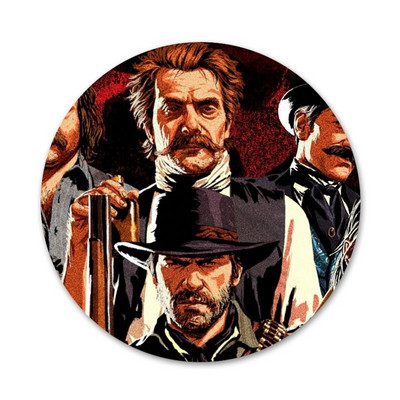 58mm WEBBEDEPP Horúce Red Dead Redemption 2 Ikony Pins Odznak Dekorácia Brošne Kovové odznaky na dekoráciu batohu