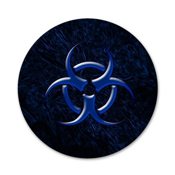 символ на биологична опасност Икони Щифтове Декорация на значки Брошки Метални значки за дрехи Декорация на раница 58 мм