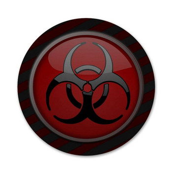 символ на биологична опасност Икони Щифтове Декорация на значки Брошки Метални значки за дрехи Декорация на раница 58 мм
