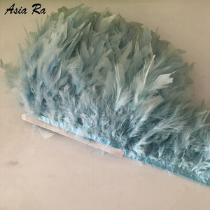 5 metrov kožená ružová nadýchaná stuha z pierok marabu, 10-15 cm, ozdoba z morčacieho pierka na karnevalové kostýmy, 10-15 cm