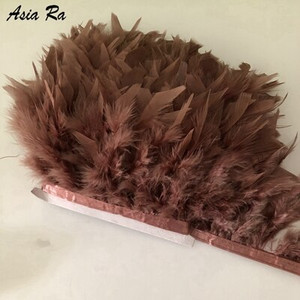 5 metrov kožená ružová nadýchaná stuha z pierok marabu, 10-15 cm, ozdoba z morčacieho pierka na karnevalové kostýmy, 10-15 cm