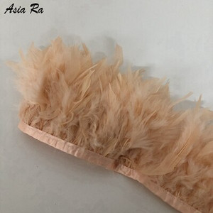 5 metrov kožená ružová nadýchaná stuha z pierok marabu, 10-15 cm, ozdoba z morčacieho pierka na karnevalové kostýmy, 10-15 cm