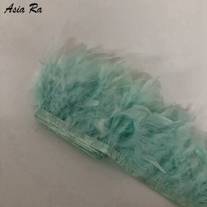 5 metrov kožená ružová nadýchaná stuha z pierok marabu, 10-15 cm, ozdoba z morčacieho pierka na karnevalové kostýmy, 10-15 cm