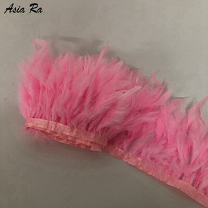 5 metrov kožená ružová nadýchaná stuha z pierok marabu, 10-15 cm, ozdoba z morčacieho pierka na karnevalové kostýmy, 10-15 cm