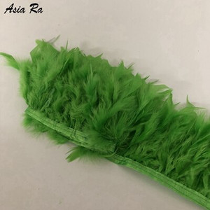 5 metrov kožená ružová nadýchaná stuha z pierok marabu, 10-15 cm, ozdoba z morčacieho pierka na karnevalové kostýmy, 10-15 cm