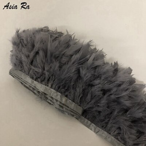 5 metrov kožená ružová nadýchaná stuha z pierok marabu, 10-15 cm, ozdoba z morčacieho pierka na karnevalové kostýmy, 10-15 cm