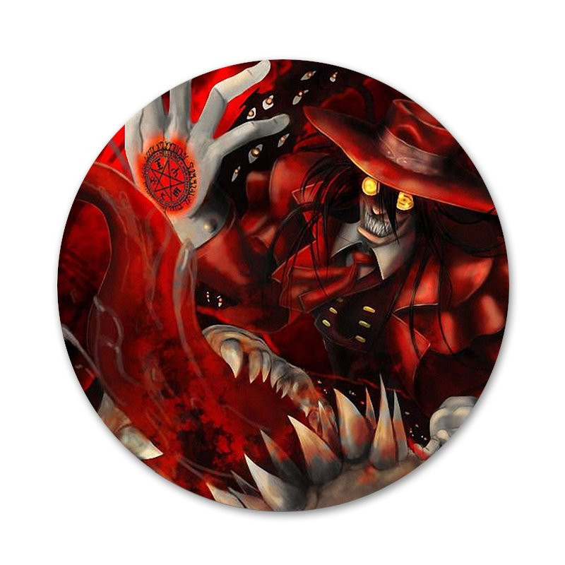 58mm Anime Hellsing Alucard Ikony fanúšikov Špendlíky Odznak Dekorácia Brošne Kovové Odznaky Na Dekoráciu Batohu