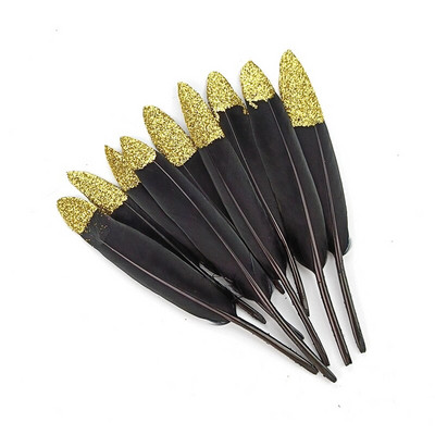 20 buc/lot, auriu, auriu, negru, rață, pene de gâscă, pentru meșteșuguri, vaze de bricolaj, pene de gâște, decorare, accesorii pentru coafură indiană