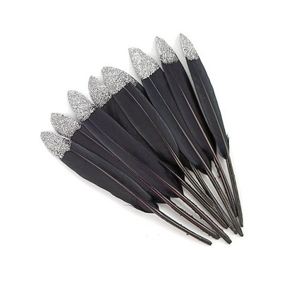 20 buc/lot, auriu, auriu, negru, rață, pene de gâscă, pentru meșteșuguri, vaze de bricolaj, pene de gâște, decorare, accesorii pentru coafură indiană