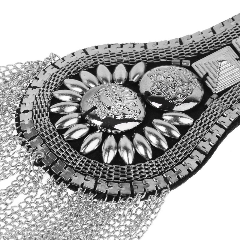 Unisex rankų darbo epaletė Vintažinė gotikinė punk epaletė Drabužių dekoras Epaulet Priedai Pečių lenta Ženklas "Pasidaryk pats" papuošalai Dovana