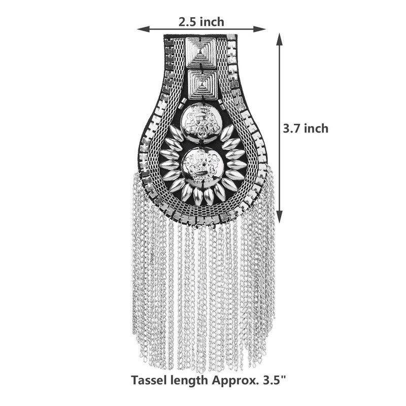Unisex rankų darbo epaletė Vintažinė gotikinė punk epaletė Drabužių dekoras Epaulet Priedai Pečių lenta Ženklas "Pasidaryk pats" papuošalai Dovana