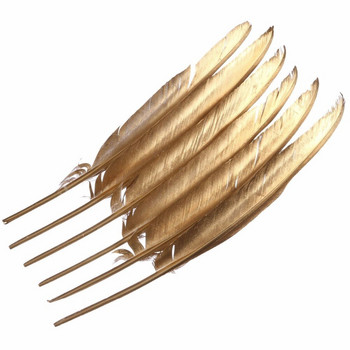 Χονδρική Glitter Χρυσό ασήμι βουτηγμένο φτερά χήνας/πάπιας για χειροτεχνίες Αξεσουάρ κοσμημάτων DIY Ρούχα διακόσμηση γάμου Πλούσια