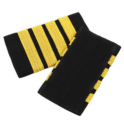 Traditional Pilot Bar Epaulettes Fashion Χρυσές ρίγες Επωμίδες καρφίτσας για ομοιόμορφο πουκάμισο Επαγγελματικές κονκάρδες ώμων Craft