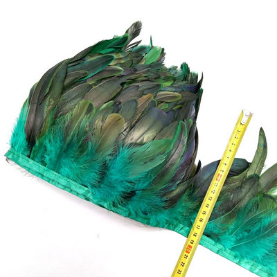 Panglici cu franjuri de pene de coadă de cocoș de pui de 1 metri, pentru accesorii de cusut, decorațiuni de prindere de vise, 13-18 cm.