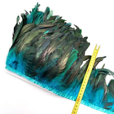 Panglici cu franjuri de pene de coadă de cocoș de pui de 1 metri, pentru accesorii de cusut, decorațiuni de prindere de vise, 13-18 cm.