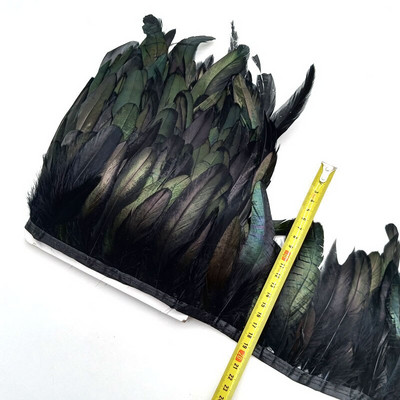 Panglici cu franjuri de pene de coadă de cocoș de pui de 1 metri, pentru accesorii de cusut, decorațiuni de prindere de vise, 13-18 cm.