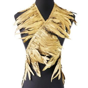 Κομψό χρυσό κόκορα με φτερά 15-20 cm Κορδέλα Αξεσουάρ ραπτικής Φόρεμα/Φούστα Γαμήλια DIY