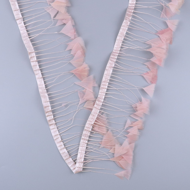 2 metri piele roz de curcan pene tăiate franjuri DIY haine de nuntă Decorare rochie de carnaval Accesorii de cusut Pene Artizanat